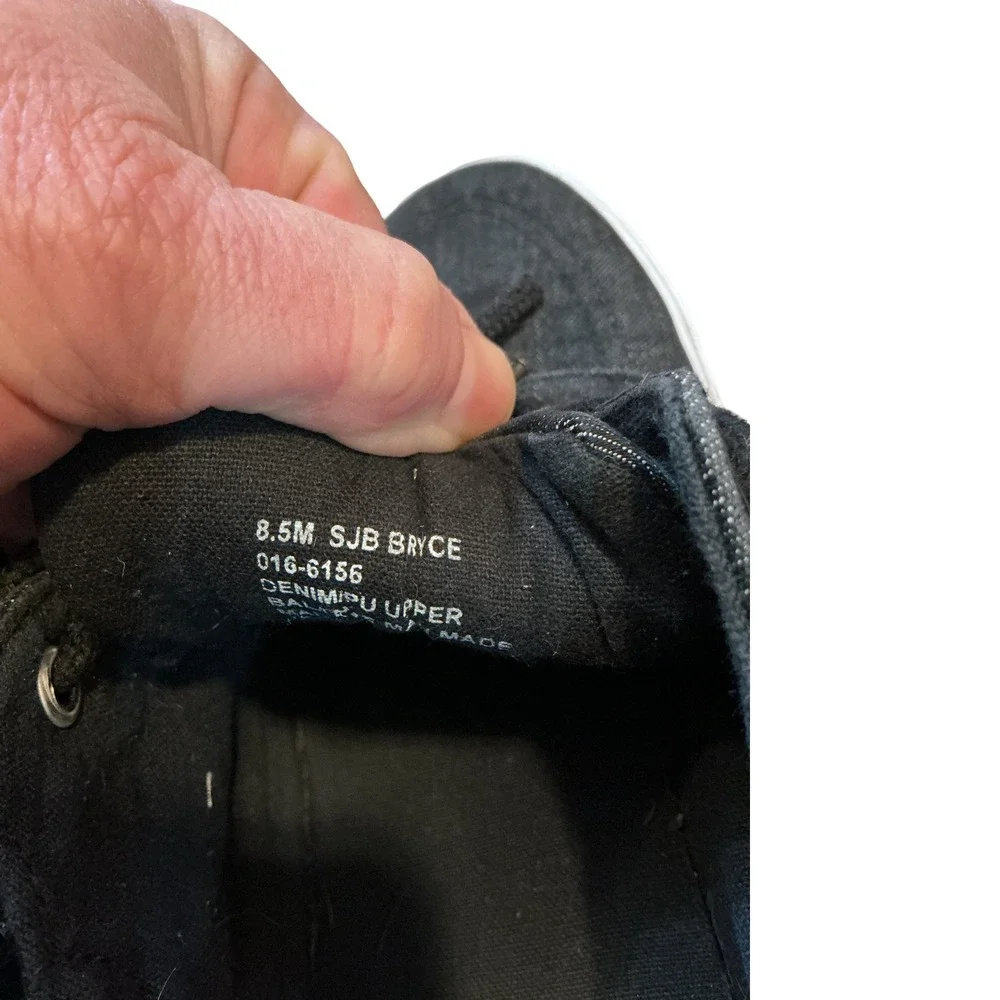 St Johns Bay Bryce Mens 8.5 Black Denim Low‎ Top Sneakers 016-6156 Skate Shoes
